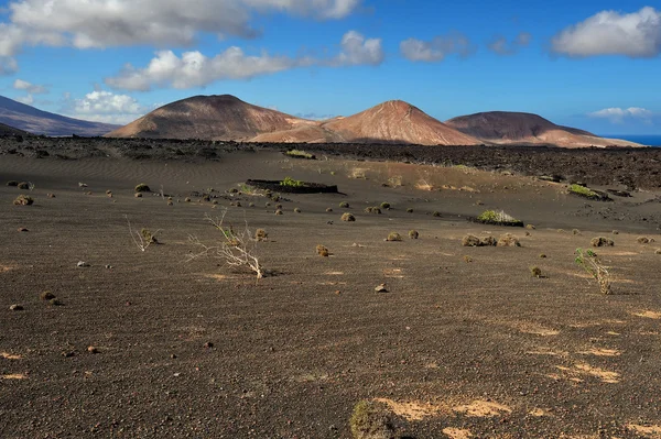 Góry wulkaniczne na lanzarote wyspy, Wyspy Kanaryjskie, Hiszpania — Zdjęcie stockowe