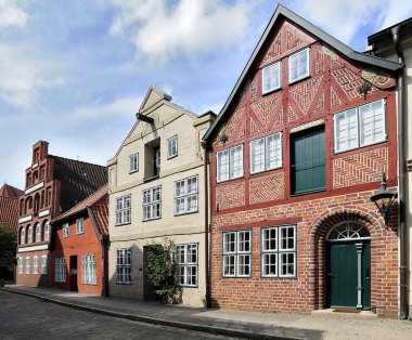 eski yarı ahşap evleri, Luneburg, Almanya