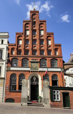 Karga-bastım gable, Lubeck, Almanya ile bina Schiffergesellschaft