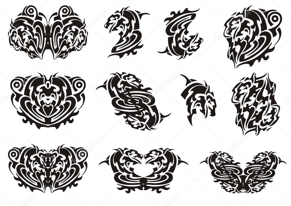 Dragon heart, dragon butterflies and other symbols