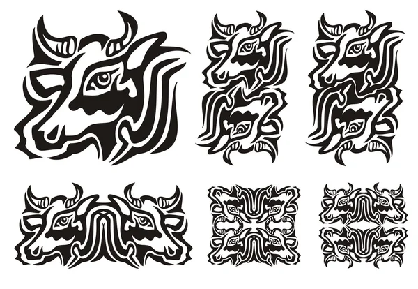 Tribal cow symbols — Stock Vector