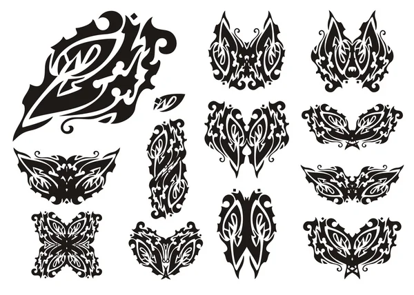 Tribal eye and butterflies from it — Stock Vector