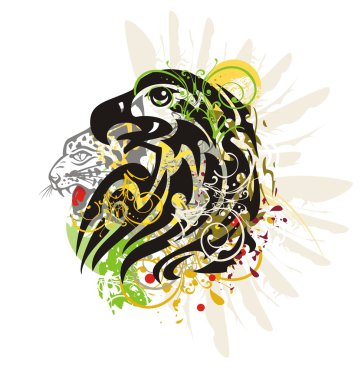 Bir leopar başkanı Grunge agresif yanan kartal