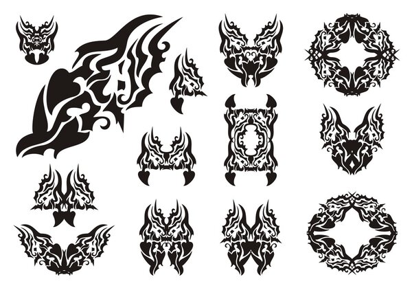 Wavy dragon symbols