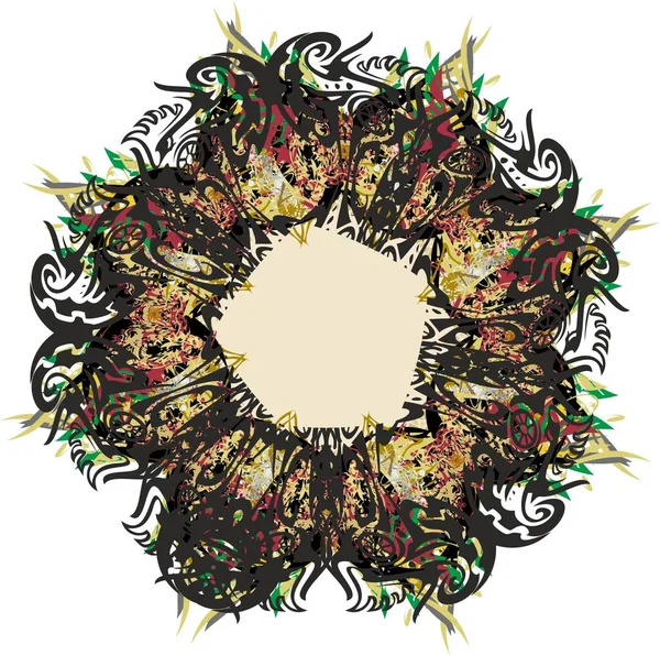 美丽的彩色框架或花朵 像白色上的星星 带有花卉图案的花环 用于印刷品 节假日和活动 纺织品 背景和纹理 — 图库矢量图片
