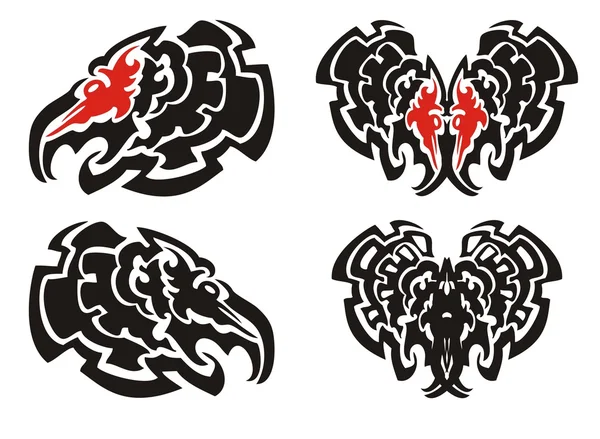 Dinde tête de bite mascotte dans le style tribal — Image vectorielle