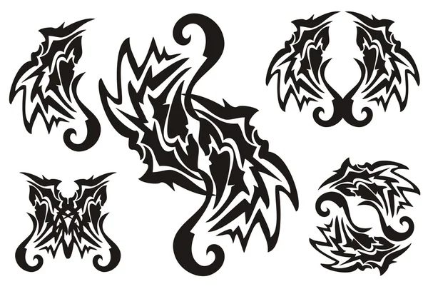 Svart tribal element tatuering — Stock vektor