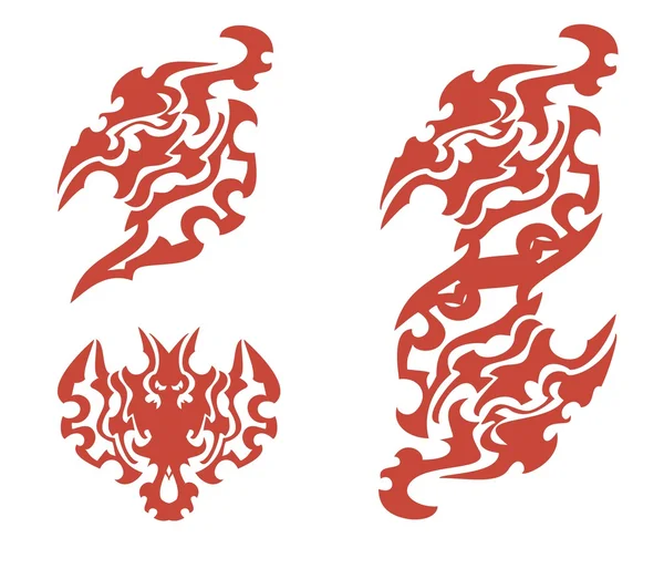 Symboles de phénix enflammés — Image vectorielle