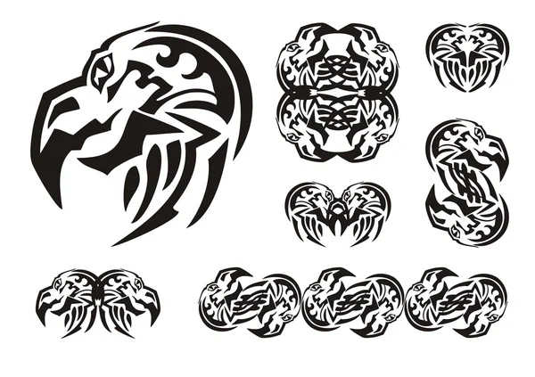 Symboles tête d'aigle chauve — Image vectorielle