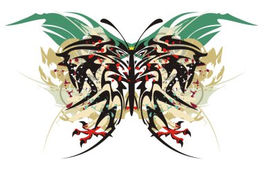 Tribal kelebek kartal pençeleri ile su sıçramalarına