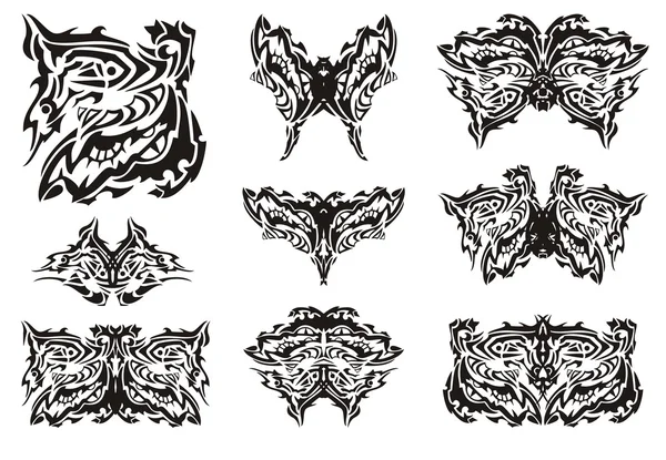 Tribal ornate butterfly wings — Stock Vector