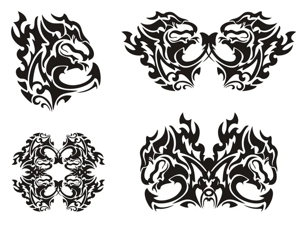 Tribal lion wing symbols. Black on the white — Stock Vector © lion21 ...