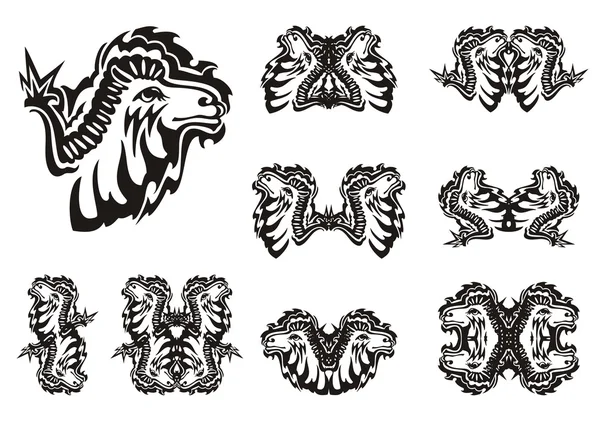 Symboles de chameau tribaux isolés sur un fond blanc — Image vectorielle