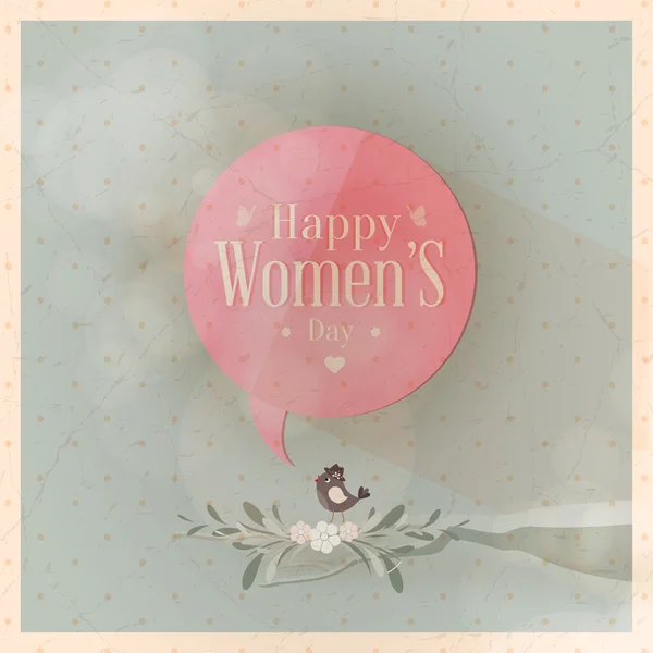 Happy Women's Day tweeting bird — Stock Photo, Image