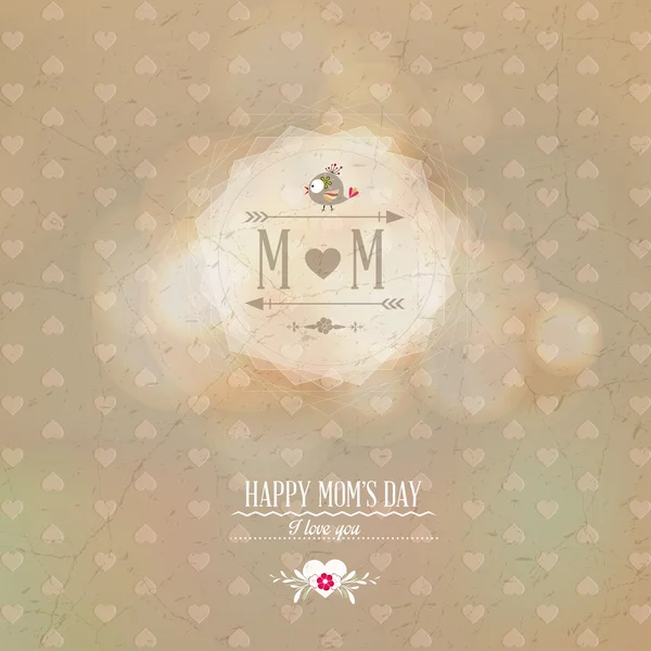 Vintage Happy Mothers Day Card — Stockvector