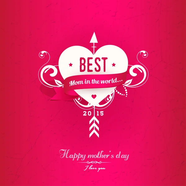 Pink  Mothers's Day Greeting Card — Stock Vector