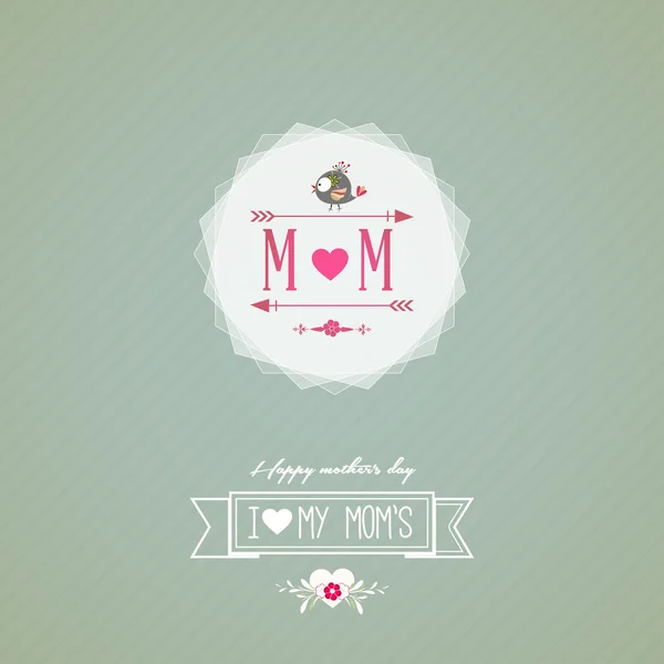 Vintage Happy Mothers 's Day Card — Archivo Imágenes Vectoriales