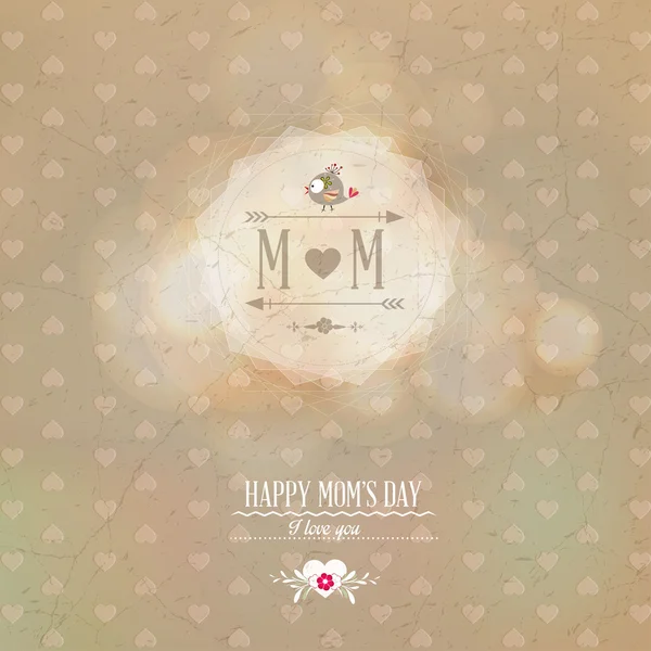 Vintage Happy Mothers 's Day Card — Archivo Imágenes Vectoriales