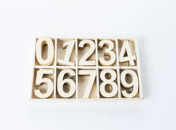 Numbers numerals from wood — Stock Photo, Image