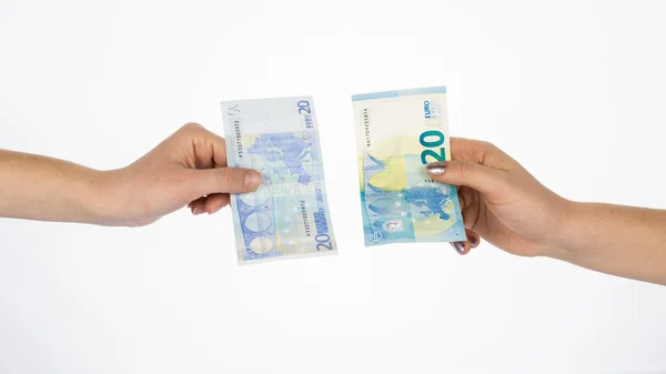 Bonów pieniężnych euro, waluty, stare i nowe — Zdjęcie stockowe