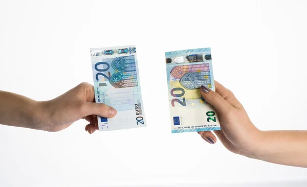 Bonów pieniężnych euro, waluty, stare i nowe — Zdjęcie stockowe