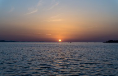 günbatımı üzerinde Deniz Manzaralı