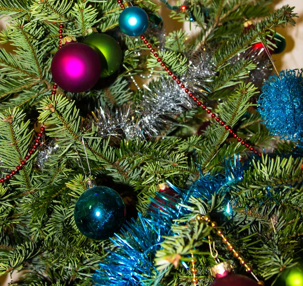 Decoration on Christmas tree. Happy Newyear. background image — Stock Photo, Image