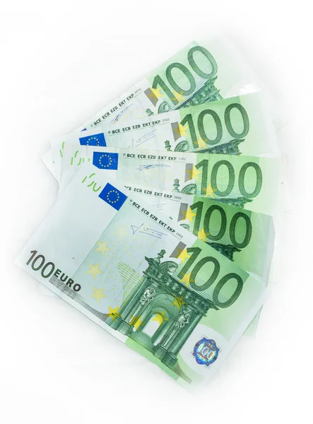 100 euro räkningar eurosedlar pengar. Europeiska unionens valuta — Stockfoto