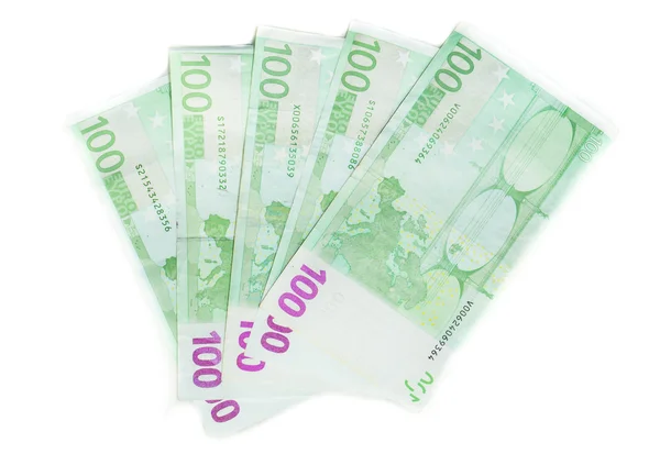 Billetes de 100 euros billetes en euros dinero. Unión Europea Moneda — Foto de Stock