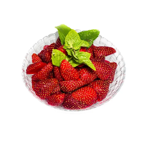 Strawberry in the bowl isolated — Stock Photo, Image