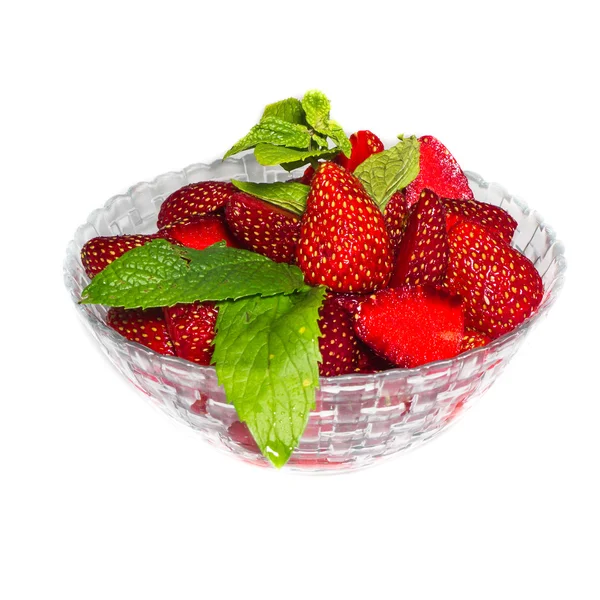 Strawberry in the bowl isolated — Stock Photo, Image