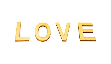 sözcük aşkı beyaz arkaplanda izole