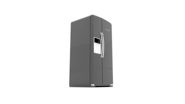 Modern buz kutusu. Beyaz arka planda izole edilmiş..