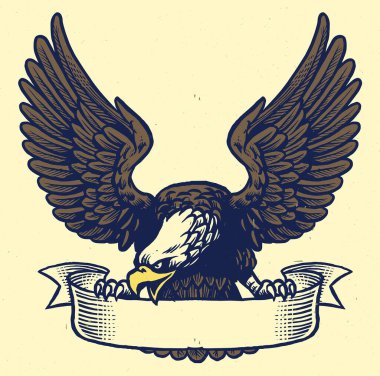 Kartalın el çizim stili kurdeleyi kavra