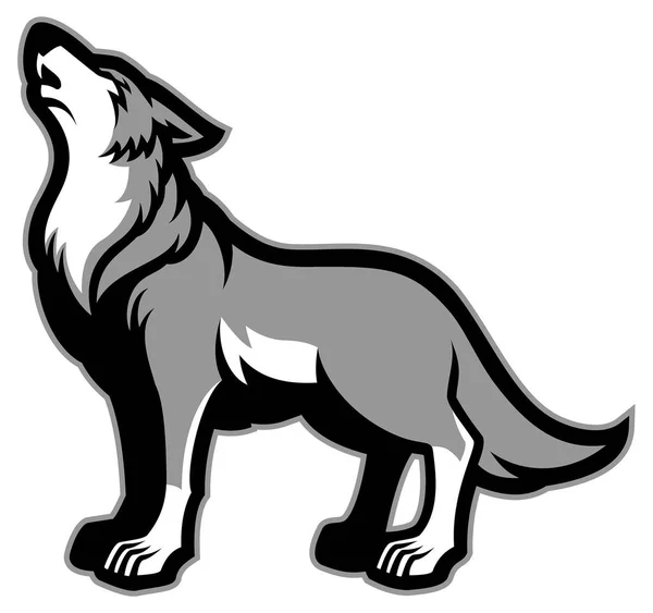 Mascotte Vecteur Tête Loup — Image vectorielle