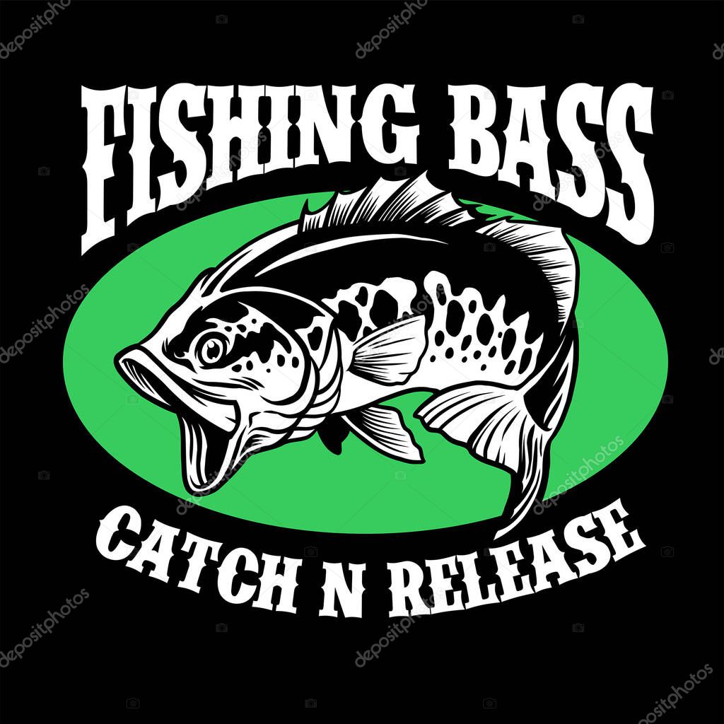 Fishing shirt design of largemouth bass fish