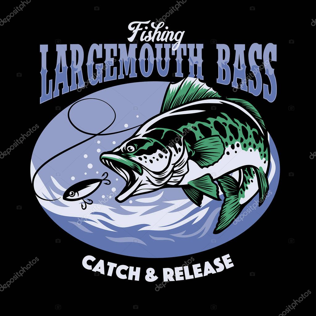 Fishing largemouth bass t-shirt design