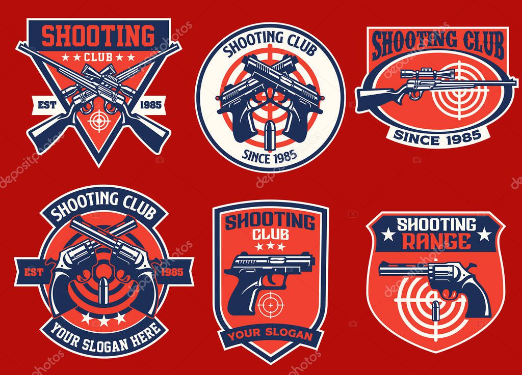 Set bundle of shooting club badge collection