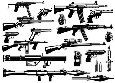 Askeri silah ve tüfekleri yerleştirin.