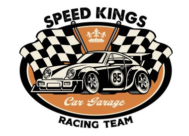 Yarış arabası konseptinin klasik gömlek tasarımı