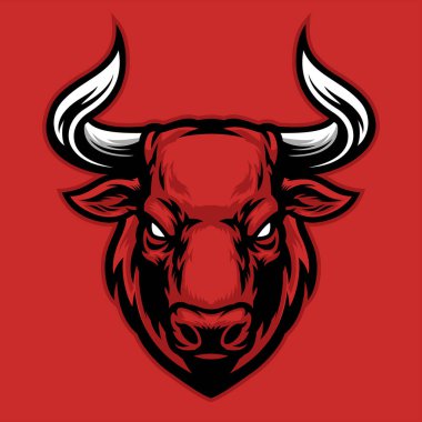 Kızgın koca boğanın başı.
