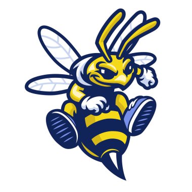 Spor çizgi filmi arı spor maskotu