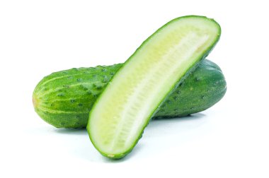 beyaz üzerine salatalık