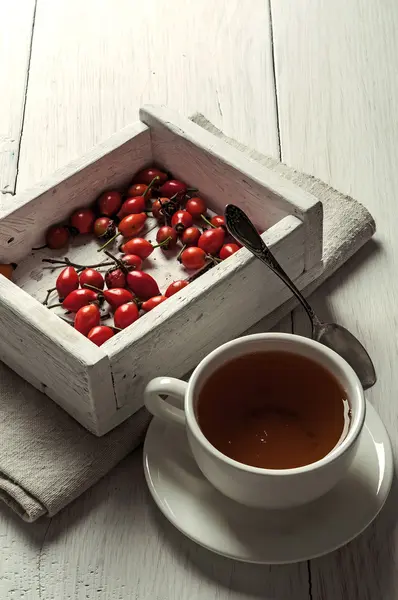 Rosehips in box — Stock Photo, Image