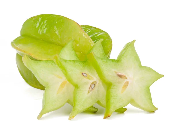 Carambola och segment isolerade — Stockfoto