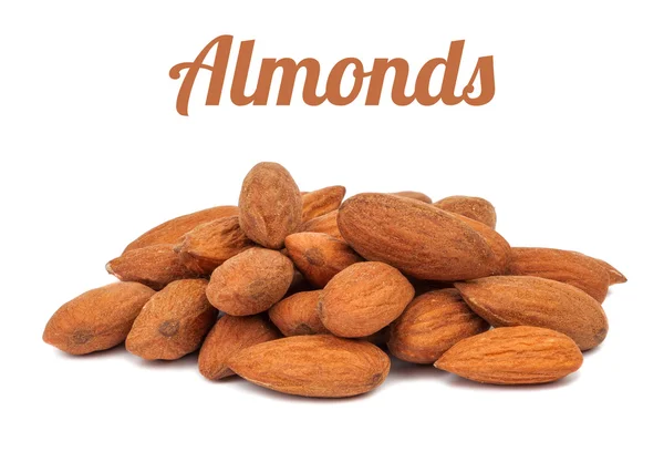 Puñado de almendras aisladas — Foto de Stock