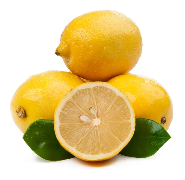 Lemons and slice isolated — Stock Photo, Image