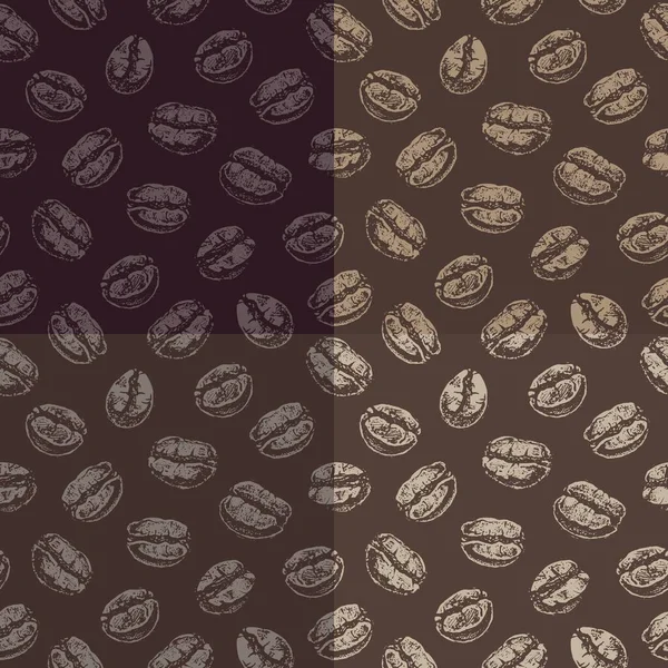 Coffee Beans Seamless Pattern Vintage Vector Background Coffee Seeds Menu — Stock Vector