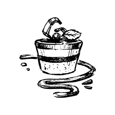 Kek ya da kek elle çizilmiş vektör çizimi