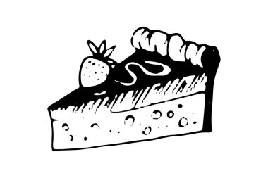 Cheesecake el çizimi vektör çizimi